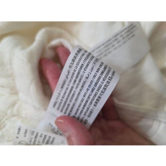 Abercrombie & Fitch Pants Size M  Ivory Tailored Wide Leg Pleated Linen Blend NW - Picture 7 of 8